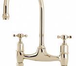 Ionian Polished Brass Mixer Tap/White