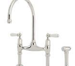 Ionian Satin Brass Mixer Tap/White