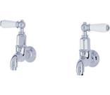 Pair Ionian Chrome Bibcock Wall Mounted