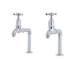 Pair Ionian Crosstop Bibcock Satin Brass