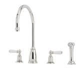 Phoenician 4 Hole Satin Brass Mixer