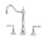 Alsace 3 Hole Mixer Chrome/Metal Levers