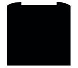 CDA 100cm Curved Black Glass Back