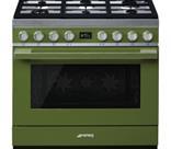 Smeg 90cm Portofino Olive Green Cooker