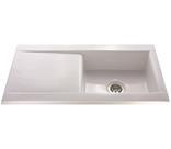 CDA Ceramic White Single Bowl Sink