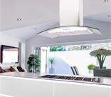 90cm Curved Glass Island White