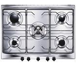 Cucina 70cm St/St 5 Burner Gas Hob Black